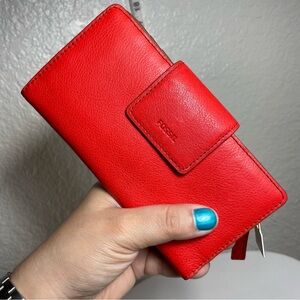 Madison Tab Clutch Red NWT